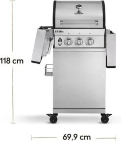 Burnhard Gas BBQ FRED JR. Deluxe - 2 Branders - Incl. Keramische Infraroodbrander & Afdekhoes - Deluxe -Woninginrichtingseries Winkel 1027x1200
