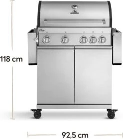 Burnhard Gas BBQ Big FRED Deluxe - 4 Branders - Incl. Keramische Infraroodbrander & Afdekhoes - Deluxe -Woninginrichtingseries Winkel 1063x1200