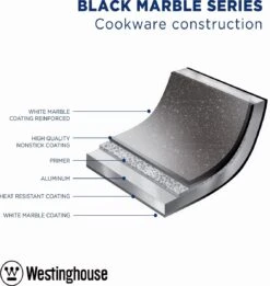Westinghouse Koekenpan Inductie - Ø 24 Cm - Zwart Marmer - Geschikt Voor Alle Warmtebronnen -Woninginrichtingseries Winkel 1134x1200 2