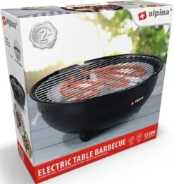 Alpina Elektrische BBQ - Tafel-Barbecue - Geen Rook - Binnen Barbecueën - 1250W - Ø 30 Cm - Zwart -Woninginrichtingseries Winkel 1137x1200 1