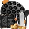 Ocina Poffertjespan – Combo Pack – 19 Poffertjes – Poffertjesmaker – Poffertjespan Inductie – Poffertjespan Electrisch – Gietijzeren Pan - Inclusief Doseerfles, Handvaten, 6x Poffertjesvorken En Invetkwast – Gratis Receptenboek -Woninginrichtingseries Winkel 1156x1200 1