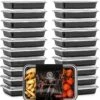 Meal Prep Bakjes - 20 Stuks - 1 Compartiment - Lunchbox - Diepvriesbakjes - Vershoudbakjes - Plastic Bakjes Met Deksel - Magnetron Bakjes Met Deksel - Meal Prep - Vershouddoos - 1L - BPA Vrij - Fitcrafters -Woninginrichtingseries Winkel 1162x1200