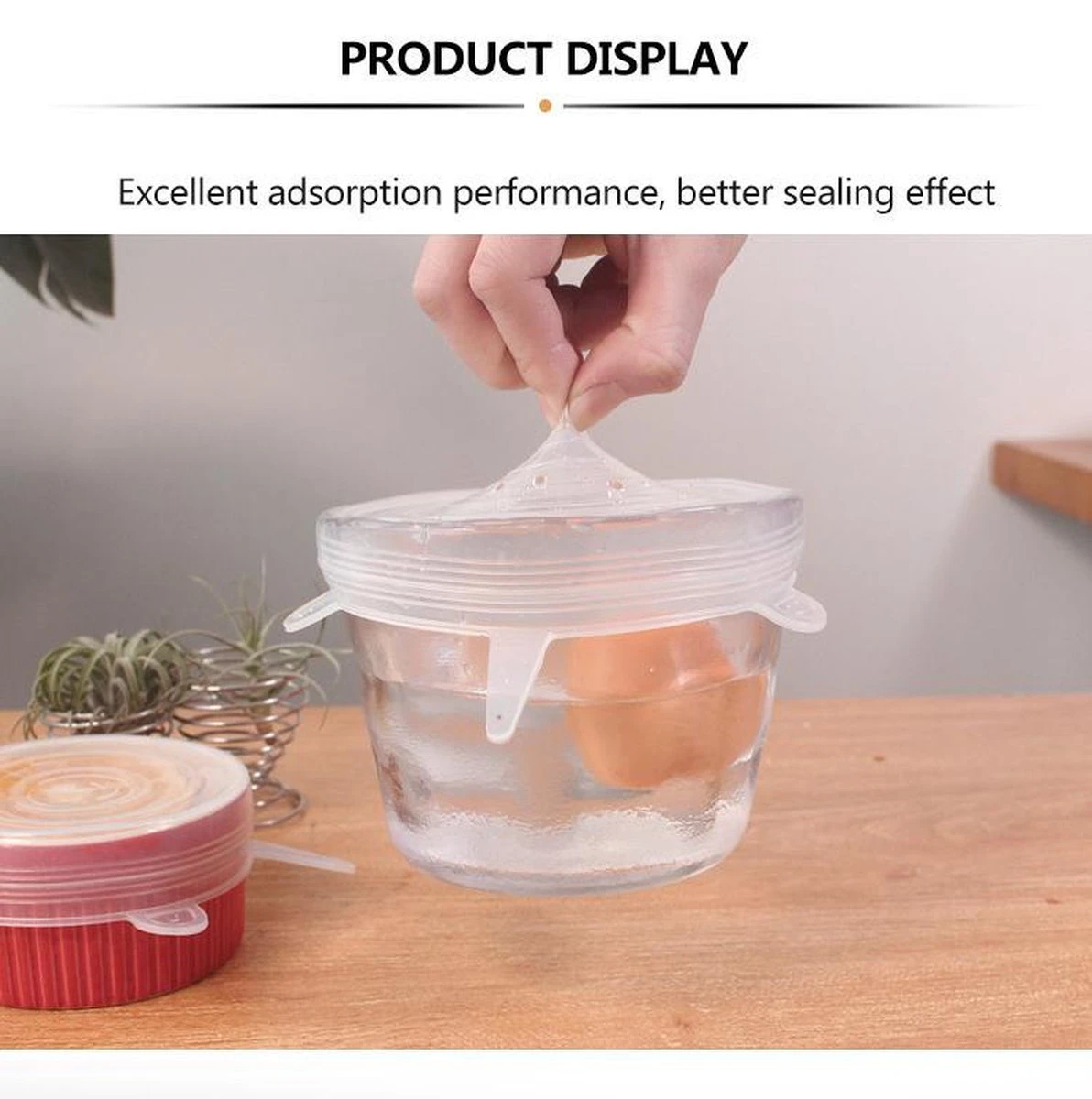 Siliconen Vershoud Deksels – Set Van 6 Stuks – Flexibel – Herbruikbaar – Wit - Stretch Tot Wel 30 Cm 8 Siliconen Vershoud Deksels – Set Van 6 Stuks – Flexibel – Herbruikbaar – Wit - Stretch Tot Wel 30 Cm - Afbeelding 6