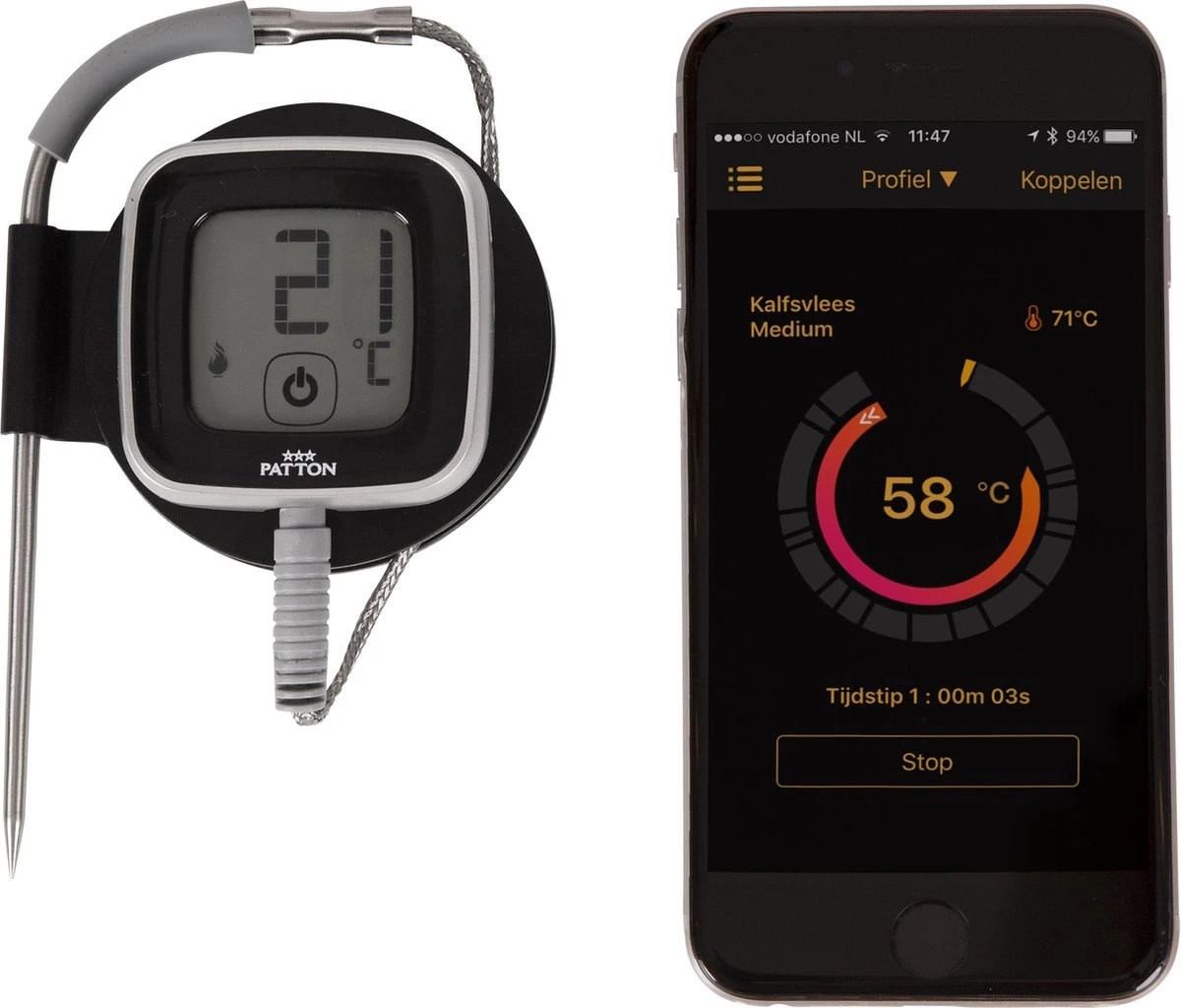 Patton Kamado Houtskool Barbecue - 18" - Grilloppervlak Ø 39 Cm - Met Bluetooth Thermometer - Groen 8 Patton Kamado Houtskool Barbecue - 18" - Grilloppervlak Ø 39 Cm - Met Bluetooth Thermometer - Groen - Afbeelding 6