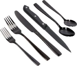 Deleca 6 Persoons Bestekset (36-delig) - Lepels, Messen, Vorken & Steakmessen - Vaatwasserbestendig - Zwart / RVS 19 Deleca 6 Persoons Bestekset (36-delig) - Lepels, Messen, Vorken & Steakmessen - Vaatwasserbestendig - Zwart / RVS -Woninginrichtingseries Winkel 1200x1036 3