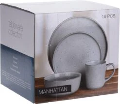 Excellent Serviesset - Servies - 16 Stuks - Aardewerk - Grijs -Woninginrichtingseries Winkel 1200x1044 2