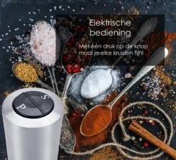 KROMS Peper En Zoutmolen Set - Peper En Zoutmolen Set Elektrisch -2 In 1 - Instelbare Maalgraad - Pepermolen - Zoutmolen - Peper En Zoutmolen Elektrisch 11 KROMS Peper En Zoutmolen Set - Peper En Zoutmolen Set Elektrisch -2 In 1 - Instelbare Maalgraad - Pepermolen - Zoutmolen - Peper En Zoutmolen Elektrisch -Woninginrichtingseries Winkel 1200x1094 2