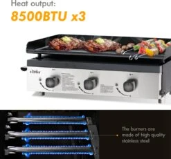 Bighorn Plancha Grill - Gasbarbecue – Tabletop – Draagbaar – 3 Branders -Woninginrichtingseries Winkel 1200x1118 2