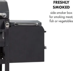 Klarstein Kingsville Double Barbecue - Houtskool- En Gasbarbecue - Smoker BBQ - Inclusief Deksels En Thermometer - Met 2 Roosters - Zwart -Woninginrichtingseries Winkel 1200x1161 1