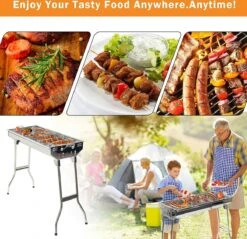 Uten - Houtskoolbarbecue - Opvouwbare Barbecue - Houtskoolbarbecues - Draagbare Camping Barbecue - 430 Roestvrij Staal Grill BBQ - 5-10 Persoon Tuin Buitenfeest - Zilver -Woninginrichtingseries Winkel 1200x1162 7