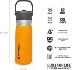 Stanley The IceFlow™ Flip Straw Water Bottle 0,65L - Thermosfles - Saffron -Woninginrichtingseries Winkel 1200x1170