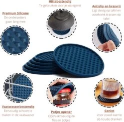 Castagnola Siliconen Onderzetters Met Houder – Onderzetters Voor Glazen – Onderzetters Design – Onderzettersset – Drink Onderzetters – Hoogwaardige Siliconen – Set Van 14 – Blauw 12 Castagnola Siliconen Onderzetters Met Houder – Onderzetters Voor Glazen – Onderzetters Design – Onderzettersset – Drink Onderzetters – Hoogwaardige Siliconen – Set Van 14 – Blauw -Woninginrichtingseries Winkel 1200x1182 2