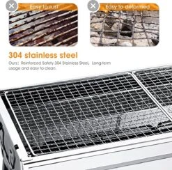 Uten - Houtskoolbarbecue - Opvouwbare Barbecue - Houtskoolbarbecues - Draagbare Camping Barbecue - 430 Roestvrij Staal Grill BBQ - 5-10 Persoon Tuin Buitenfeest - Zilver -Woninginrichtingseries Winkel 1200x1184 2