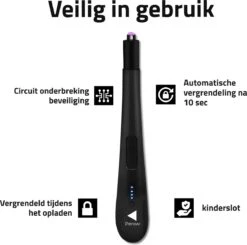 Oplaadbare Lange Elektrische Aansteker - Zwart - Duurzame Plasma Aansteker - Inclusief Cadeauverpakking - BBQ - Kaarsen -Woninginrichtingseries Winkel 1200x1190