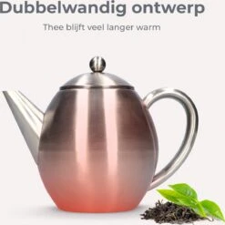 Vaja Valerie - Theepot Met Filter - Dubbelwandig - RVS - 1.2L -Woninginrichtingseries Winkel 1200x1198 9