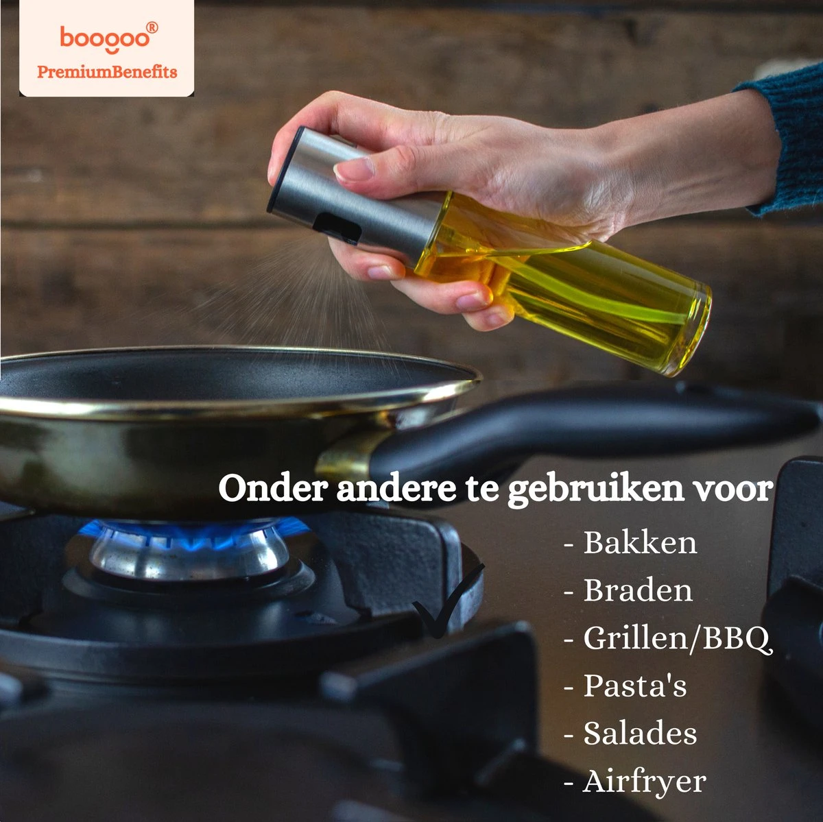 BooGoo® - RVS Olijfolie Sprayer Extreme Deluxe - Olijfolie Fles Verstuiver Voor Keuken - Oliespray - Oliefles - BBQ Accesoires - Olie Pomp Bakspray - Cooking Spray 5 BooGoo® - RVS Olijfolie Sprayer Extreme Deluxe - Olijfolie Fles Verstuiver Voor Keuken - Oliespray - Oliefles - BBQ Accesoires - Olie Pomp Bakspray - Cooking Spray - Afbeelding 3