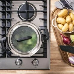 BK Flow Cool Black Glas Kookpannenset - 4-delig - Zwart - Glazen Deksel - Veilig Afgietsysteem - Inductie -Woninginrichtingseries Winkel 1200x1200 117