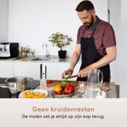 DODANA Premium Peper - & Zoutmolen Elektrisch - 1 Stuk - Pepermolen - Zoutmolen - Oplaadbaar - USB - Elektrische Pepermolen - RVS - Zwaartekracht Functie - LED Lamp - Nl Handleiding - Incl Borsteltje -Woninginrichtingseries Winkel 1200x1200 133