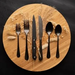 OEC Kitchen Bestekset 36-delig - Zwart - 6 Persoons - Steakmessen - Messen - Vorken - Lepels - RVS -Woninginrichtingseries Winkel 1200x1200 137