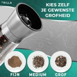 Peper En Zoutmolen Set - RVS Zout En Peperstel - Zoutvaatje En Pepermolen - 2 In 1 -Woninginrichtingseries Winkel 1200x1200 161