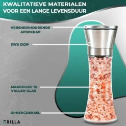 Peper En Zoutmolen Set - RVS Zout En Peperstel - Zoutvaatje En Pepermolen - 2 In 1 -Woninginrichtingseries Winkel 1200x1200 162