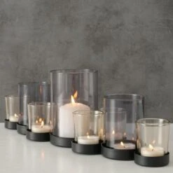Theelichthouder Zwart Metaal / Glas. Set Van 9 7 Theelichthouder Zwart Metaal / Glas. Set Van 9 -Woninginrichtingseries Winkel 1200x1200 257