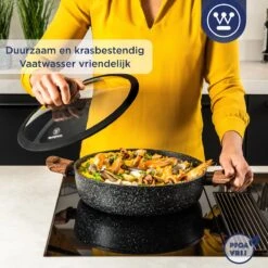 Westinghouse Hapjespan Inductie - Ø 32 Cm - Zwart Marmer - Speciale Editie - Met Deksel -Woninginrichtingseries Winkel 1200x1200 271