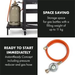 Klarstein Kingsville Double Barbecue - Houtskool- En Gasbarbecue - Smoker BBQ - Inclusief Deksels En Thermometer - Met 2 Roosters - Zwart -Woninginrichtingseries Winkel 1200x1200 286