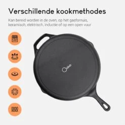 Ocina Gietijzeren Pan – ø30,5cm - Skillet - Koekenpan – Hapjespan – Koekenpan Inductie – Koekenpannenset - Gietijzeren Pan Bbq - Gietijzer -Woninginrichtingseries Winkel 1200x1200 29