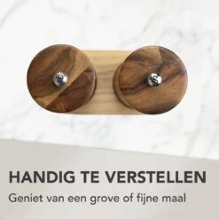Nimma® Peper En Zoutmolen Set - Incl Navul Lepel - Verstelbare Maalgraad - Acacia Hout -Woninginrichtingseries Winkel 1200x1200 3