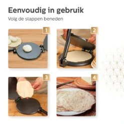BooGoo® - Tortilla Pers Ø25CM - Inclusief Bakkwast En 100 Persvellen - Tortilla Press Roti Taco Maker - Tortillapan 16 BooGoo® - Tortilla Pers Ø25CM - Inclusief Bakkwast En 100 Persvellen - Tortilla Press Roti Taco Maker - Tortillapan -Woninginrichtingseries Winkel 1200x1200 370
