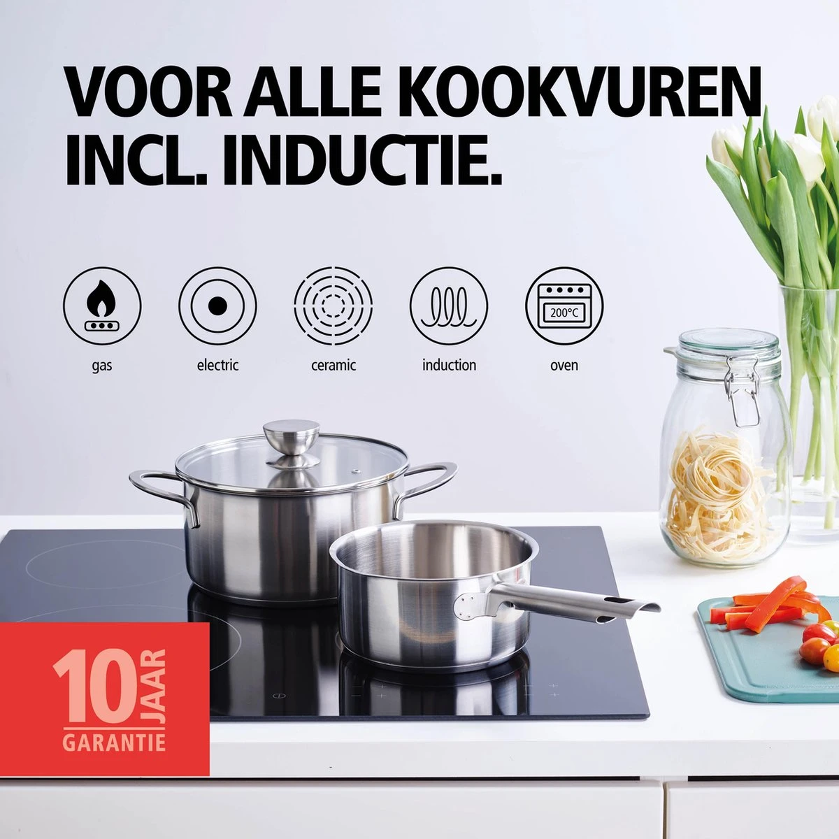 Brabantia Futura Kookpannenset - 4 Delig - RVS 4 Brabantia Futura Kookpannenset - 4 Delig - RVS - Afbeelding 2