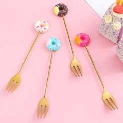 Gebaksvorkjes Donut Set Van 4 Taartvorkjes - Goud 12 Gebaksvorkjes Donut Set Van 4 Taartvorkjes - Goud -Woninginrichtingseries Winkel 1200x1200 381