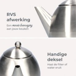 Vaja Valerie - Theepot Met Filter - Dubbelwandig - RVS - 1.2L -Woninginrichtingseries Winkel 1200x1200 456