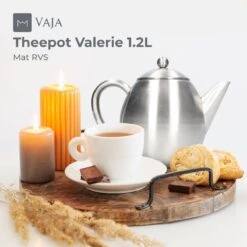 Vaja Valerie - Theepot Met Filter - Dubbelwandig - RVS - 1.2L -Woninginrichtingseries Winkel 1200x1200 459
