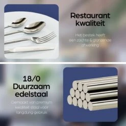Nevana Bestekset - 24 Delig - 18/10 Edelstaal - Bestek - Lepels, Messen, Vorken -Woninginrichtingseries Winkel 1200x1200 491