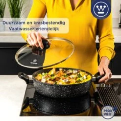 Westinghouse Hapjespan Inductie - Ø 32 Cm - Zwart Marmer - Met Deksel -Woninginrichtingseries Winkel 1200x1200 494