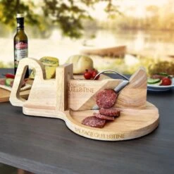 MikaMax Worst Guillotine - Worstsnijder - Worst Snijplank - Sausage Guillotine - Makkelijk Schoon Te Maken - RVS Mes - Bamboe - 30 X 19cm -Woninginrichtingseries Winkel 1200x1200 538