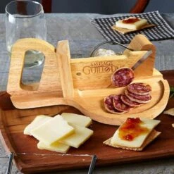 MikaMax Worst Guillotine - Worstsnijder - Worst Snijplank - Sausage Guillotine - Makkelijk Schoon Te Maken - RVS Mes - Bamboe - 30 X 19cm -Woninginrichtingseries Winkel 1200x1200 539