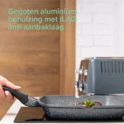 Coninx Grillpan 28CM - Steakpan - Afneembare Handgreep - PFAS-vrij - Grijs -Woninginrichtingseries Winkel 1200x1200 549