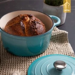 Chefarone Gietijzeren Pan - Braadpan Inclusief Deksel - Geschikt Voor Alle Warmtebronnen - Geëmailleerd Blauw -Woninginrichtingseries Winkel 1200x1200 560