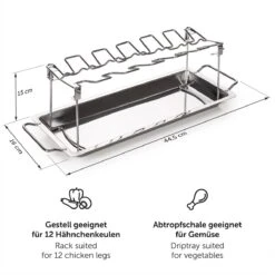 Blumtal BBQ Rek - Robuuste Roestvrijstalen Kippenpoot Rek - Voor 12 Poten - Kippengrillstandaard - Vaatwasmachinebestendig -Woninginrichtingseries Winkel 1200x1200 583