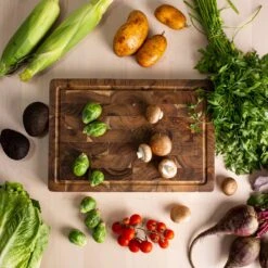 VDN Professionele Snijplank Acacia Hout Met Sapgeul En Handvatten – Hakblok 26x38x3.5 Cm -Woninginrichtingseries Winkel 1200x1200 606