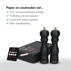 Deleca Luxe Peper En Zoutmolen Set - Met Geschenkdoos - Zout / Pepermolen - Rubberhout - Zwart & Goud 21 Deleca Luxe Peper En Zoutmolen Set - Met Geschenkdoos - Zout / Pepermolen - Rubberhout - Zwart & Goud -Woninginrichtingseries Winkel 1200x1200 619