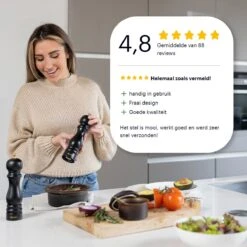 Deleca Luxe Peper En Zoutmolen Set - Met Geschenkdoos - Zout / Pepermolen - Rubberhout - Zwart & Goud 23 Deleca Luxe Peper En Zoutmolen Set - Met Geschenkdoos - Zout / Pepermolen - Rubberhout - Zwart & Goud -Woninginrichtingseries Winkel 1200x1200 621