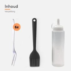 Ocina Poffertjespan Accessoires Set - Doseerfles - Poffertjes Spuitfles - 6x Poffertjes Vork - Kwast - Siliconen Kwast - Bakkwast - Gratis Poffertjes E-Book -Woninginrichtingseries Winkel 1200x1200 638