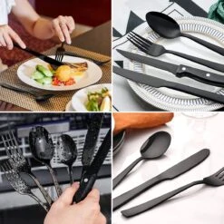 Deleca 6 Persoons Bestekset (36-delig) - Lepels, Messen, Vorken & Steakmessen - Vaatwasserbestendig - Zwart / RVS 15 Deleca 6 Persoons Bestekset (36-delig) - Lepels, Messen, Vorken & Steakmessen - Vaatwasserbestendig - Zwart / RVS -Woninginrichtingseries Winkel 1200x1200 671