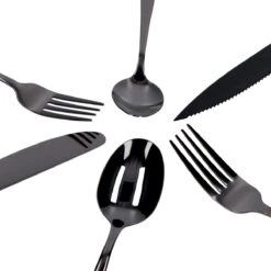 Deleca 6 Persoons Bestekset (36-delig) - Lepels, Messen, Vorken & Steakmessen - Vaatwasserbestendig - Zwart / RVS 18 Deleca 6 Persoons Bestekset (36-delig) - Lepels, Messen, Vorken & Steakmessen - Vaatwasserbestendig - Zwart / RVS -Woninginrichtingseries Winkel 1200x1200 674