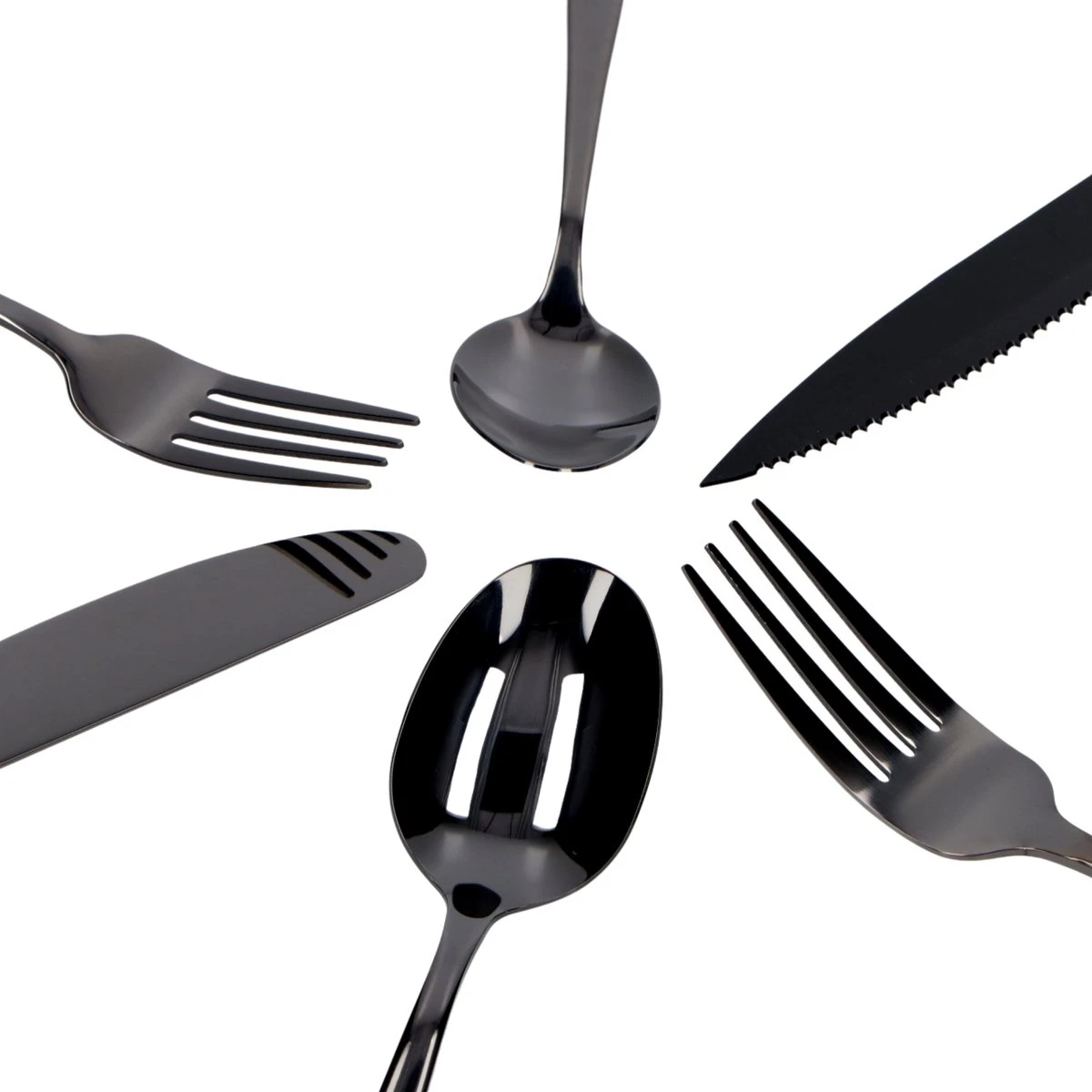 Deleca 6 Persoons Bestekset (36-delig) - Lepels, Messen, Vorken & Steakmessen - Vaatwasserbestendig - Zwart / RVS 9 Deleca 6 Persoons Bestekset (36-delig) - Lepels, Messen, Vorken & Steakmessen - Vaatwasserbestendig - Zwart / RVS - Afbeelding 7