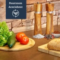 UNBOX Peper En Zoutmolen Set - Pepermolen - Zoutmolen - BBQ Accesoires - Acacia Hout - RVS -Woninginrichtingseries Winkel 1200x1200 689